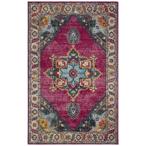 SAFAVIEH Merlot Rosamund Floral Area Rug, Fuchsia/Multi, 4' x 6'