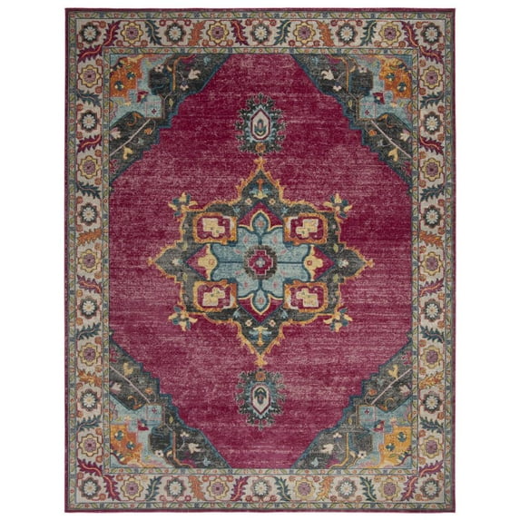 SAFAVIEH Merlot Rosamund Floral Area Rug, Fuchsia/Multi, 8' x 10'
