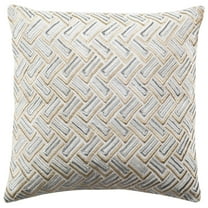 SAFAVIEH Metallic Geometric Plush Pillow, 20" x 20", Grey/Gold