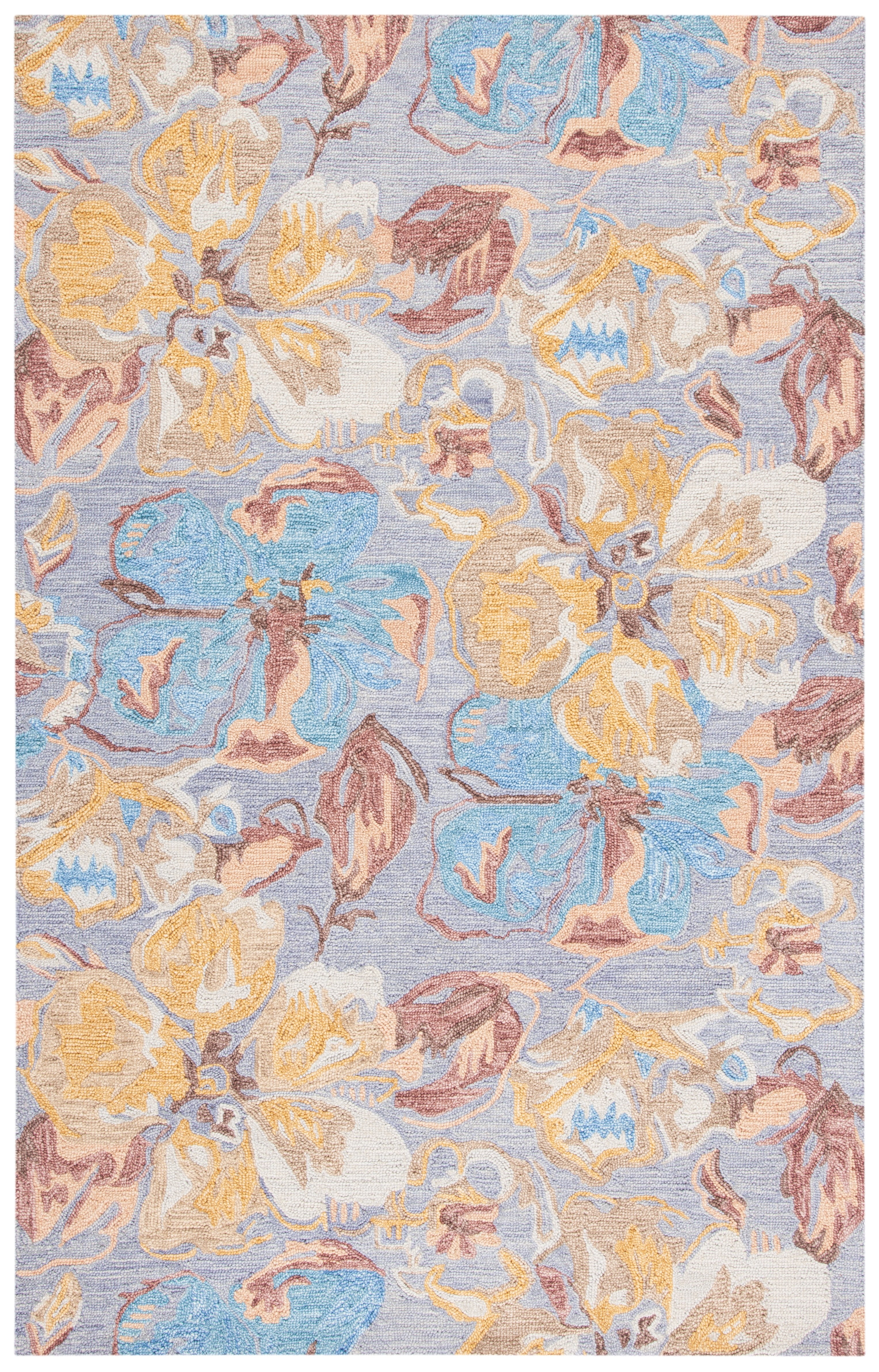 SAFAVIEH Metro ARABESQUE Floral Area Rug, Grey/Yellow, 5' x 8'