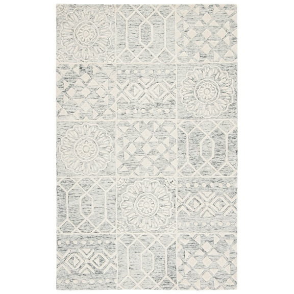 SAFAVIEH Metro Adair Medallion Area Rug, Silver/Ivory, 8' x 10'
