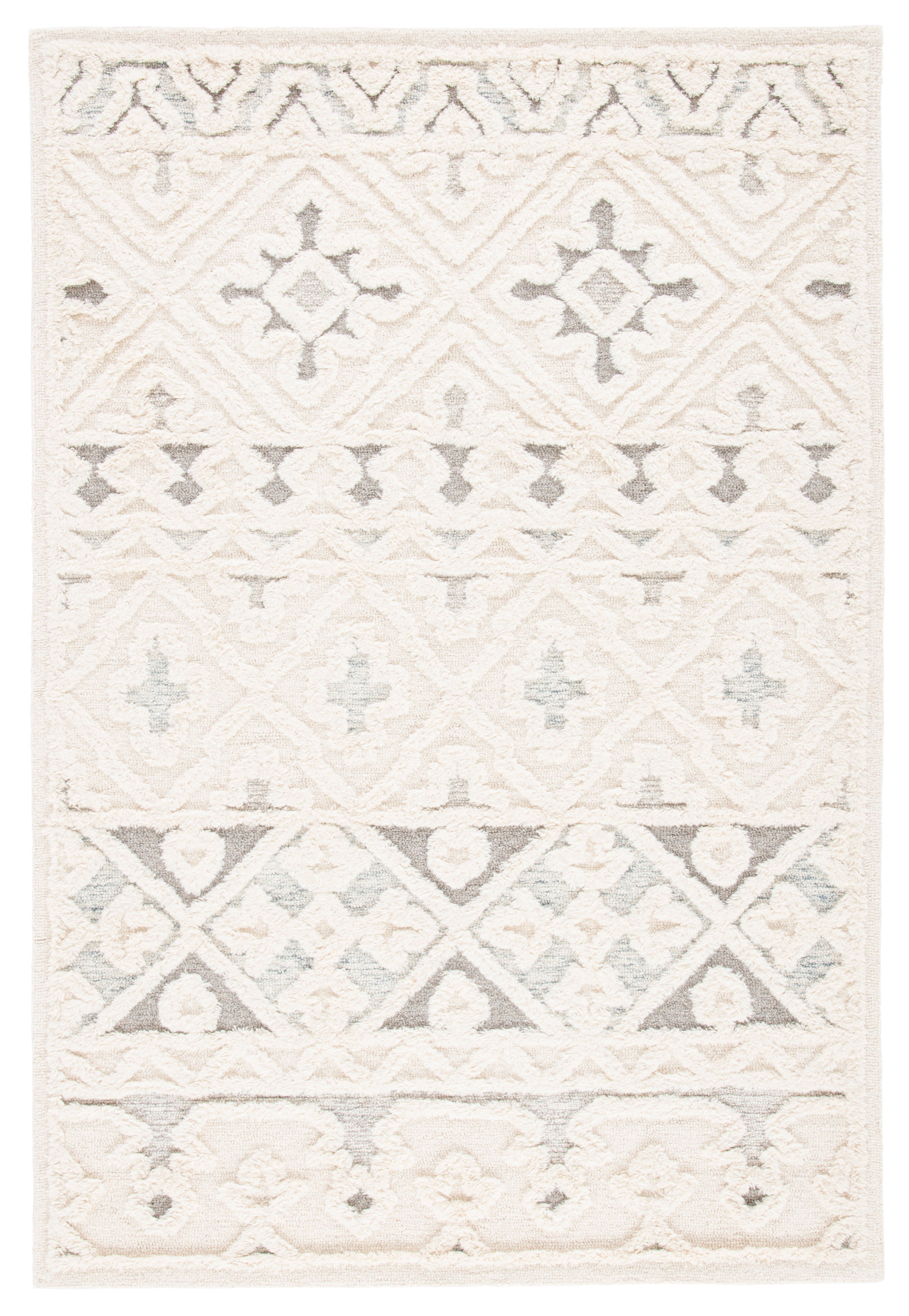 Ivory Elegance 36" Hand-Tufted Wool Rectangular Rug