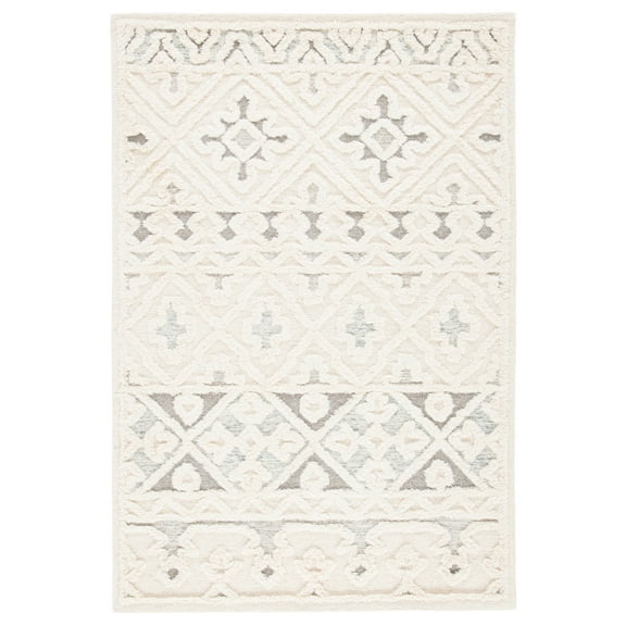 SAFAVIEH Metro Addison Southwestern Area Rug, Ivory/Grey, 4' x 6'
