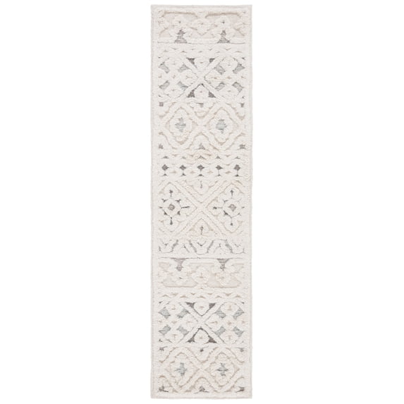 SAFAVIEH Metro Addison Southwestern Runner Rug, Ivory/Grey, 2'3" x 9'