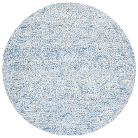 SAFAVIEH Metro Aditi Medallion Area Rug, Blue/Ivory, 4' x 4' Round