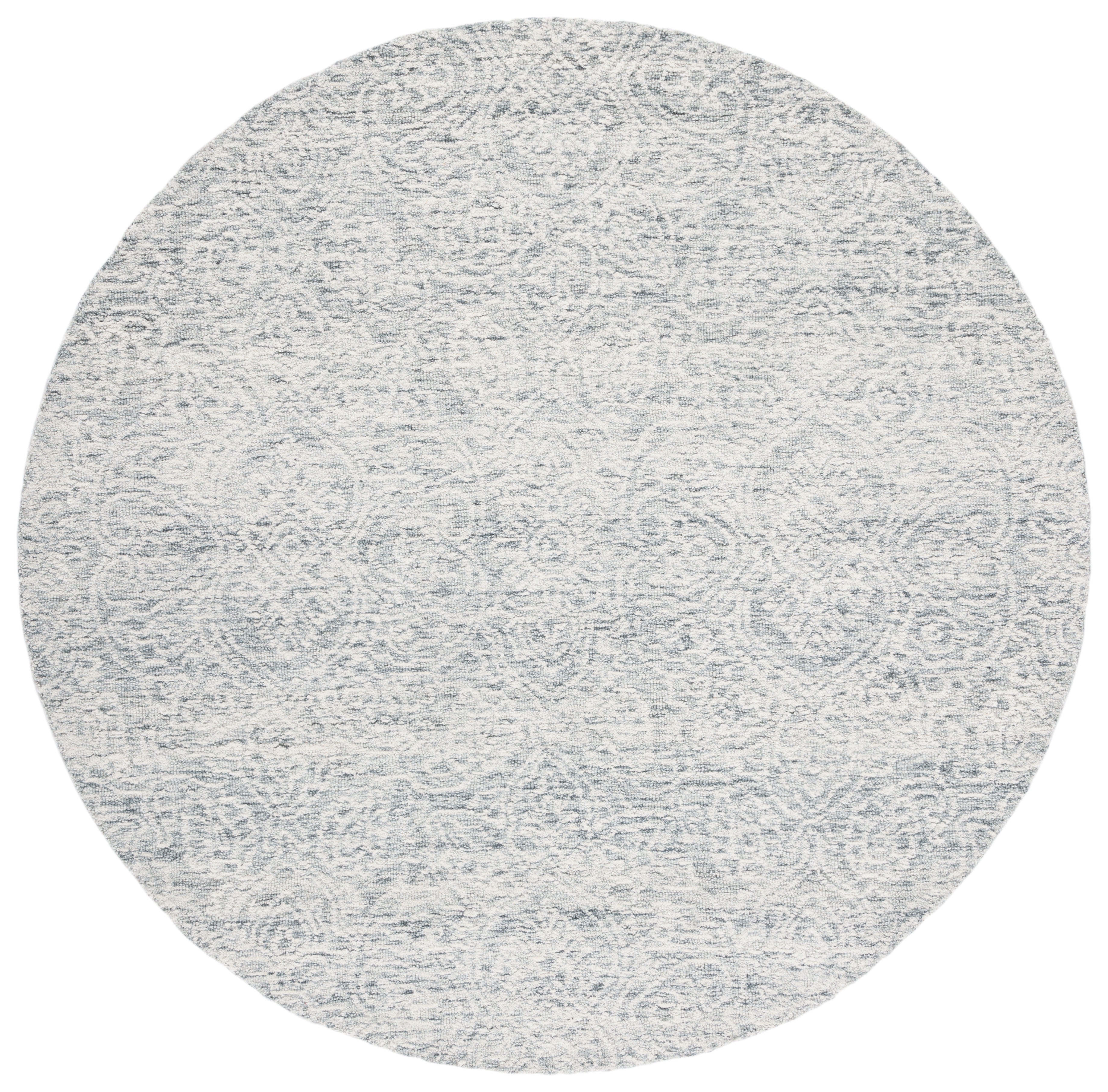 SAFAVIEH Metro Aditi Medallion Area Rug, Dark Grey/Ivory, 8' x 8' Round
