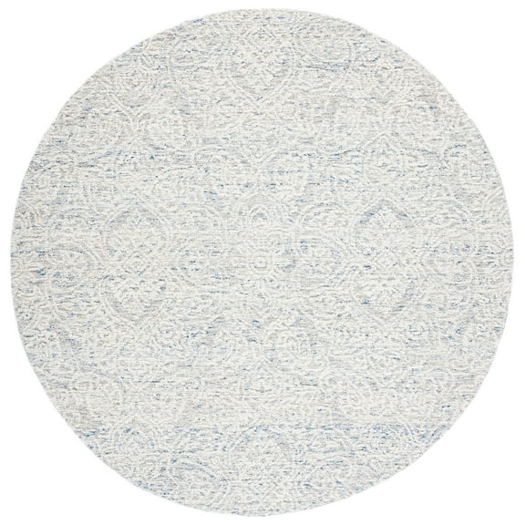SAFAVIEH Metro Aditi Medallion Area Rug, Light Blue/Ivory, 6' x 6' Round
