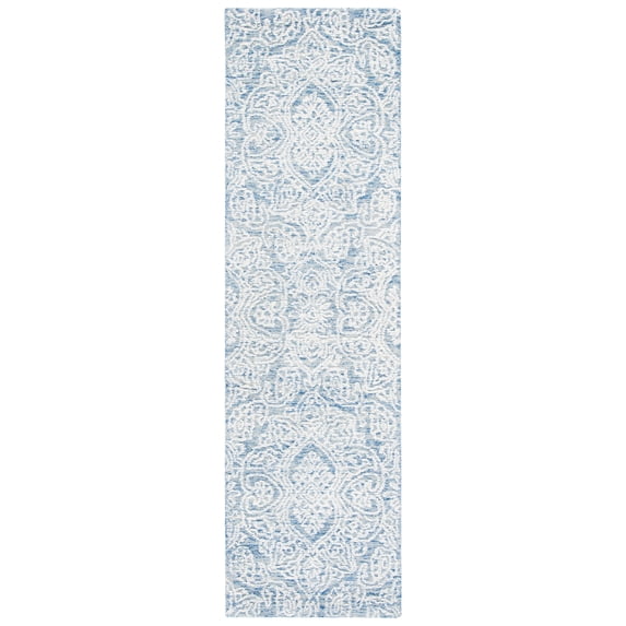 SAFAVIEH Metro Aditi Medallion Runner Rug, Blue/Ivory, 2'3" x 10'