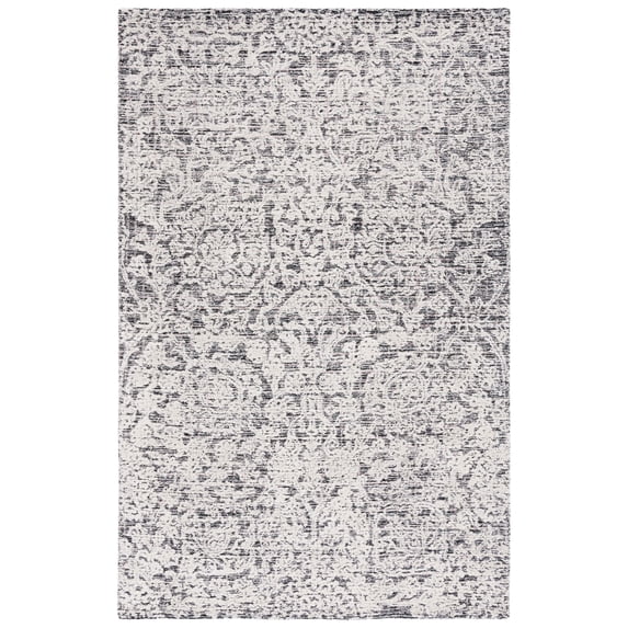 SAFAVIEH Metro Aideen Distressed Area Rug, Black/Ivory, 3' x 5'