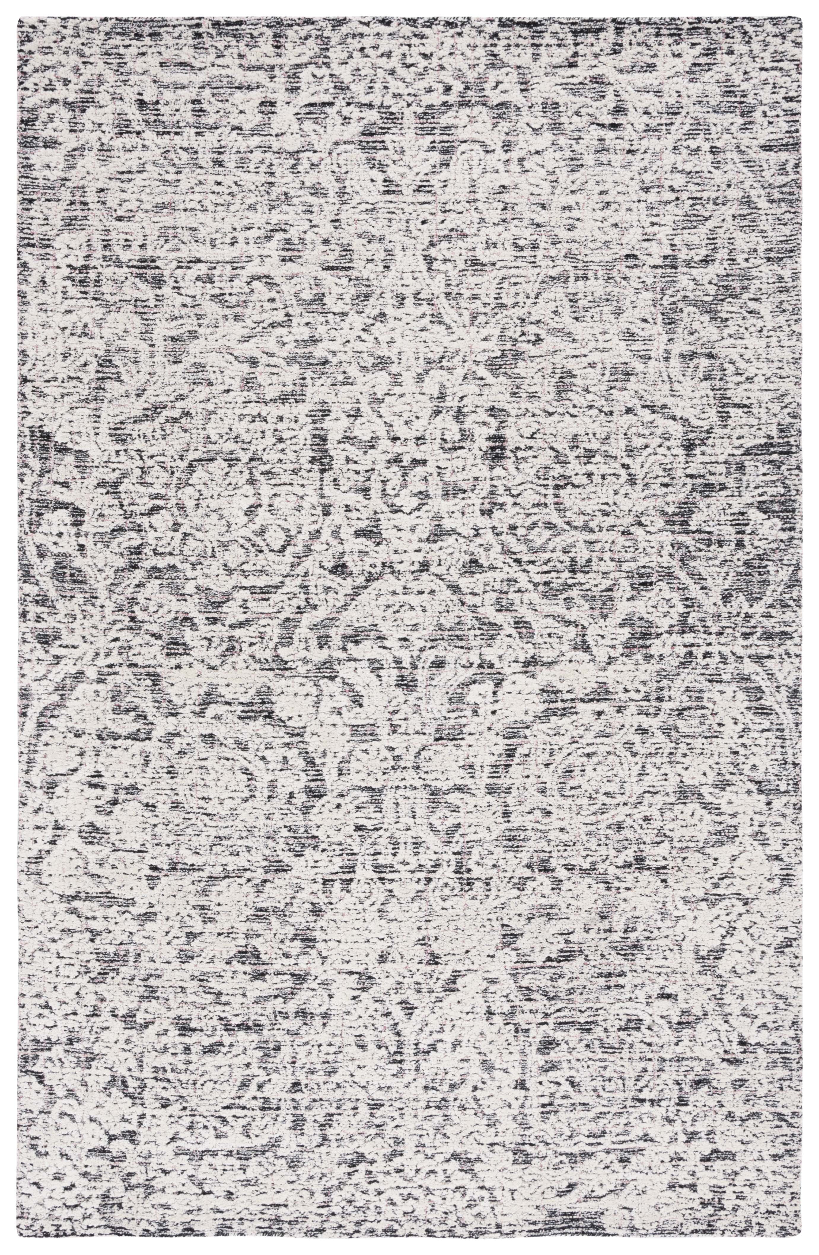 SAFAVIEH Metro Aideen Distressed Area Rug, Black/Ivory, 4' x 6'