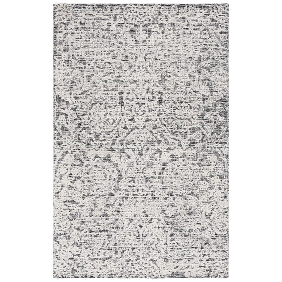 SAFAVIEH Metro Aideen Distressed Area Rug, Black/Ivory, 4' x 6'