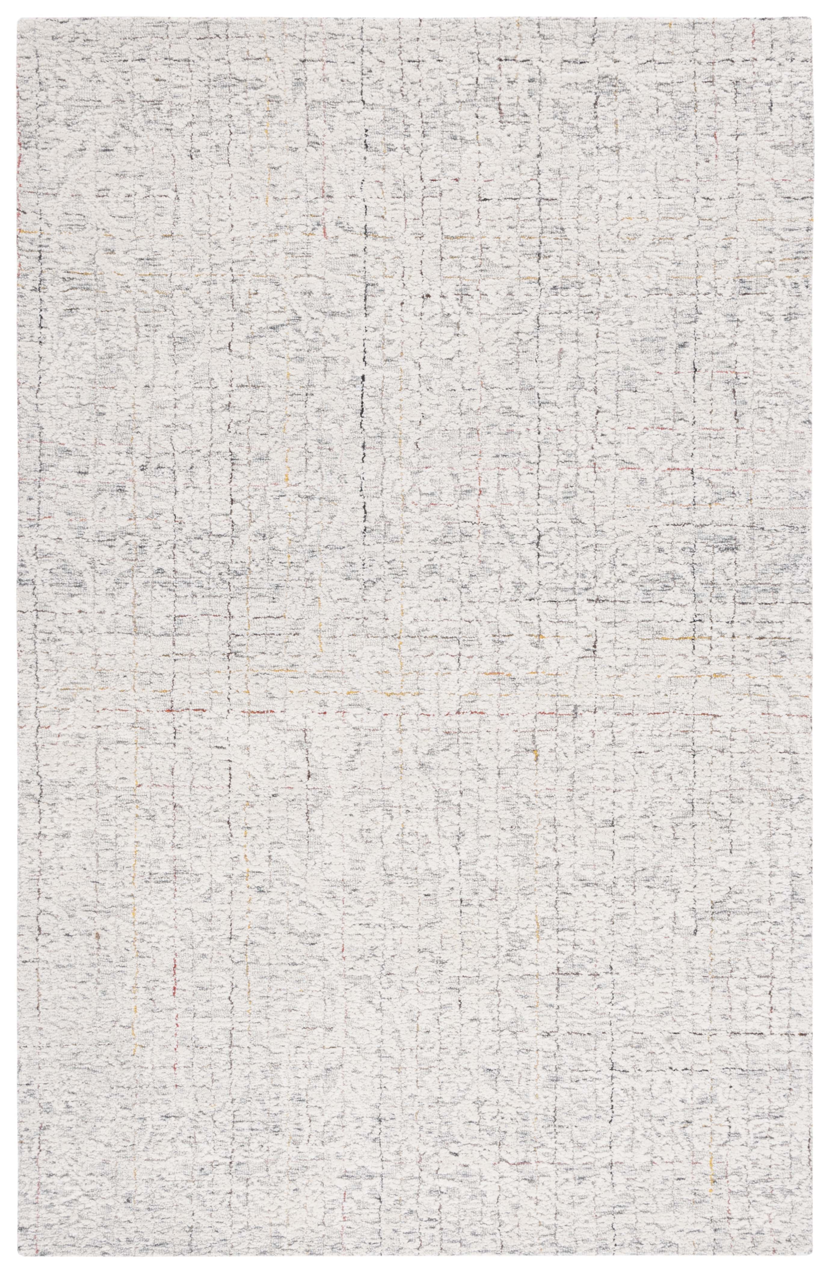 Handmade Grey/Ivory Tufted Wool Rectangular Area Rug