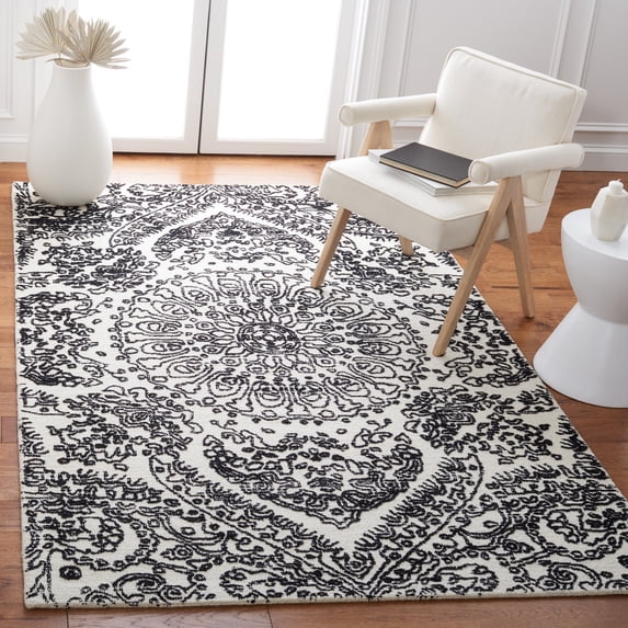Safavieh Metro Alaois Medallion Area Rug, Ivory/Black, 5' x 8'