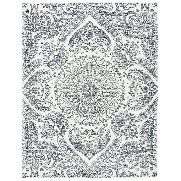 SAFAVIEH Metro Alaois Medallion Area Rug, Ivory/Black, 8' x 10'