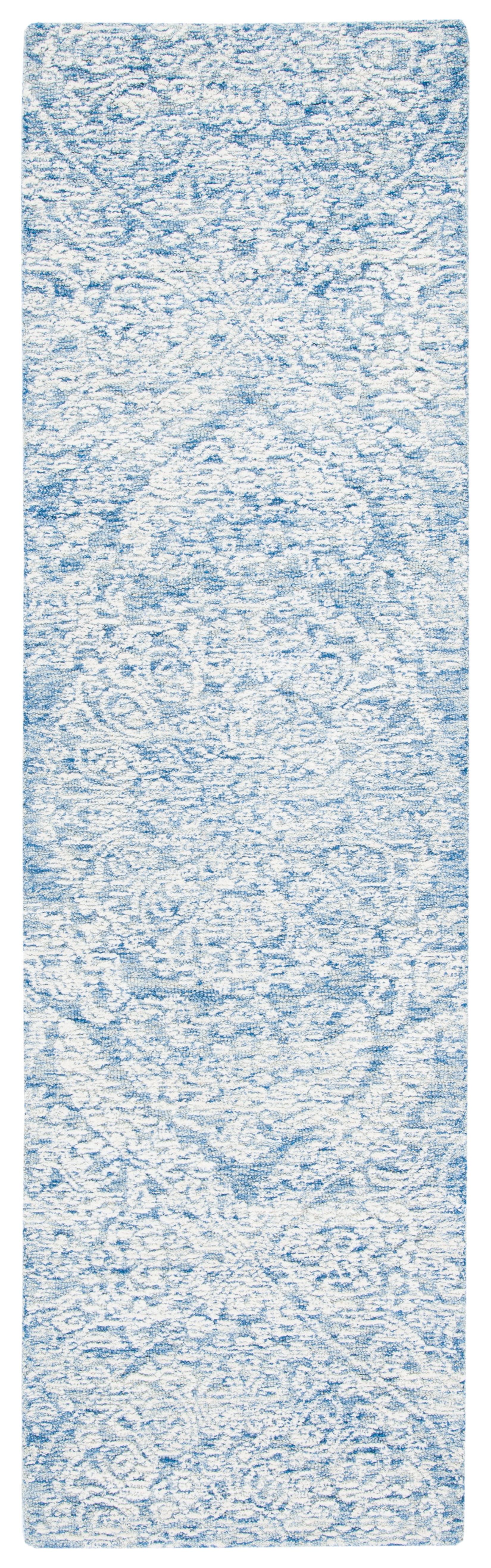 SAFAVIEH Metro Alaois Medallion Runner Rug, Blue/Ivory, 2'3" x 8'
