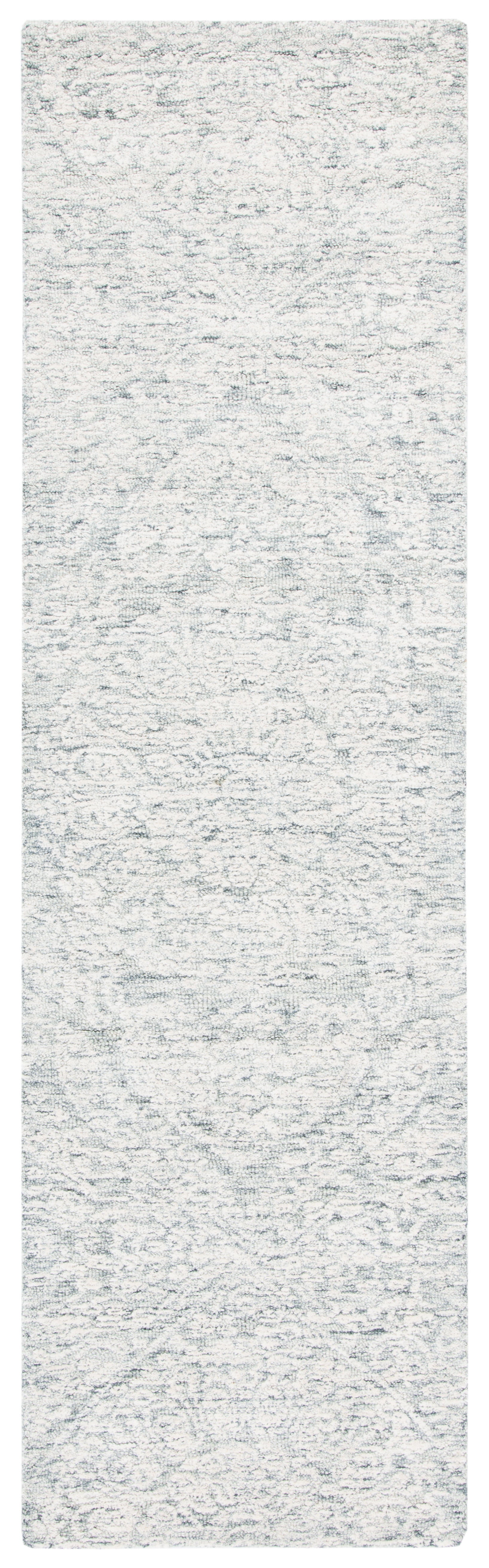 Elegant Gray Hand-Tufted Wool Area Rug - 27" x 7"