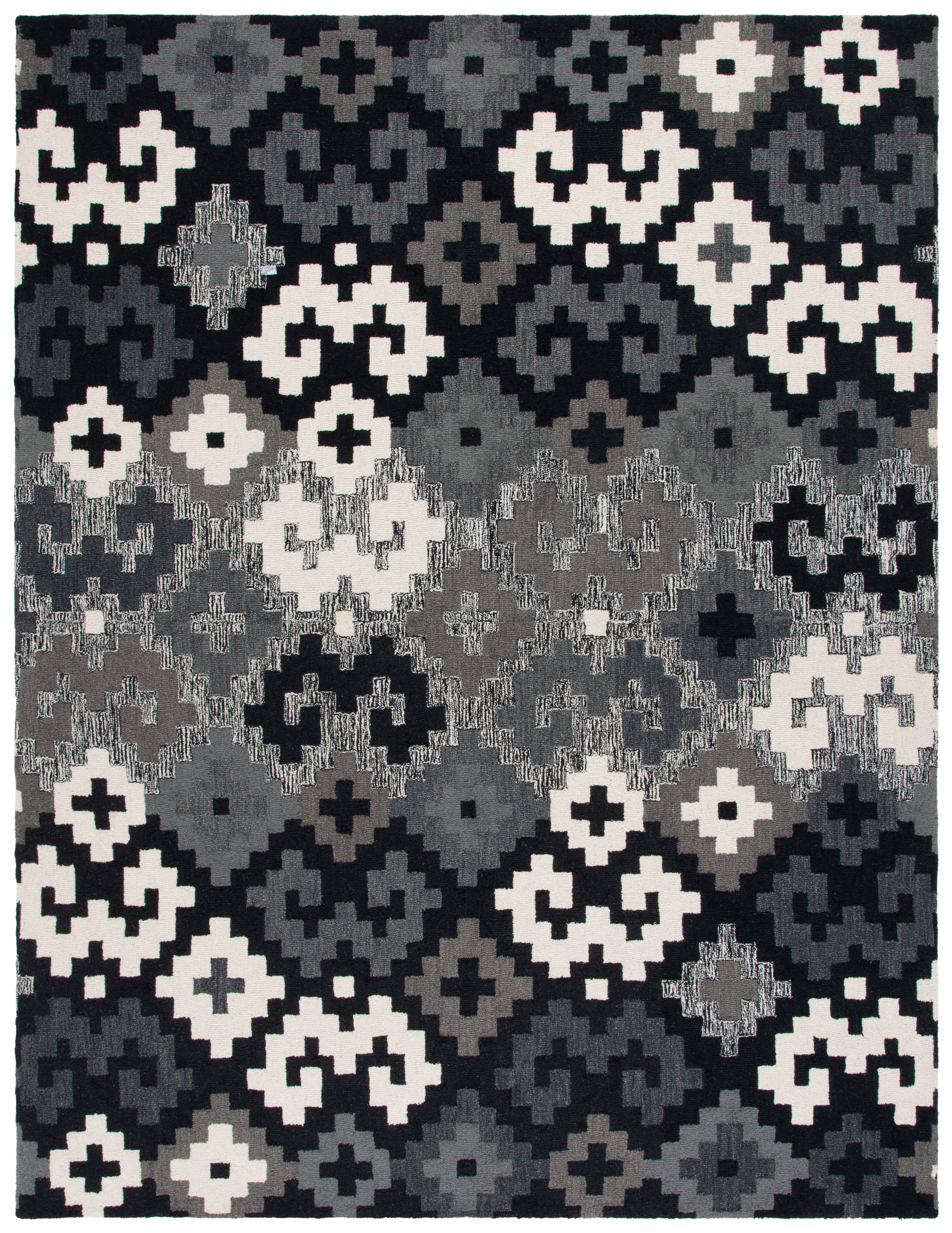 SAFAVIEH Metro Amable Geometric Area Rug, Black/Ivory, 8' x 10'