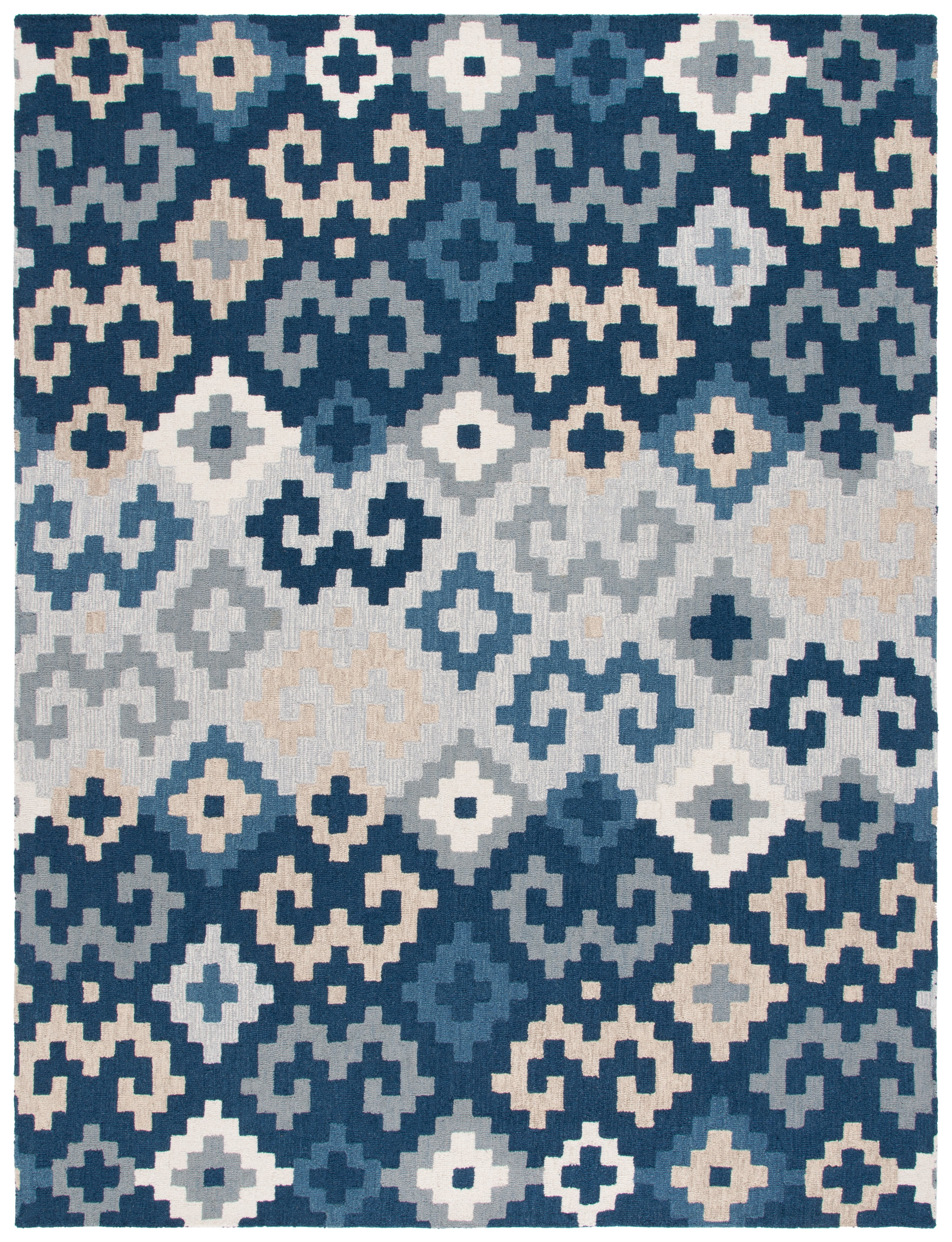SAFAVIEH Metro Amable Geometric Area Rug, Blue/Ivory, 8' x 10'