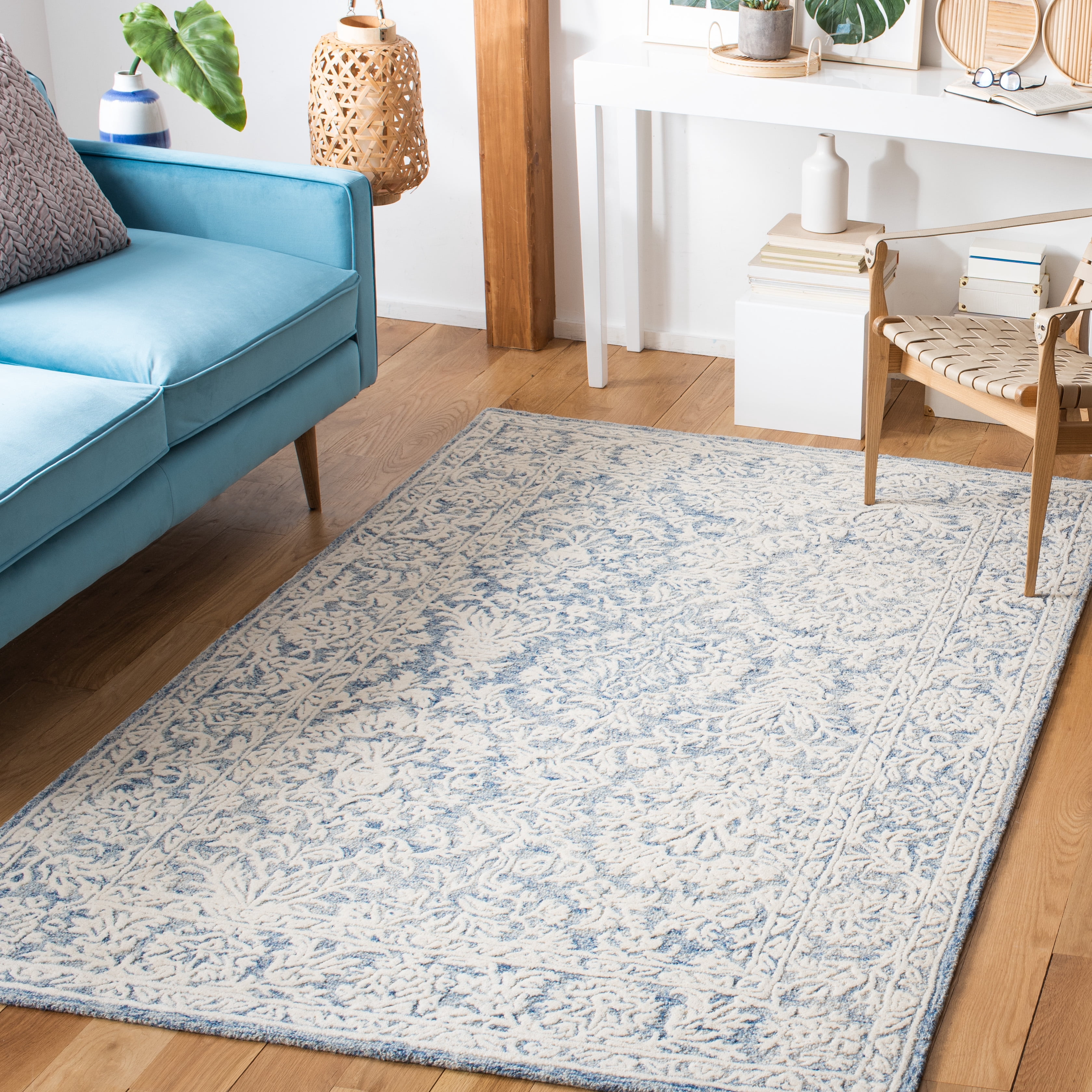 Safavieh Metro Amias Medallion Area Rug, Blue/Ivory, 6' x 6' Square