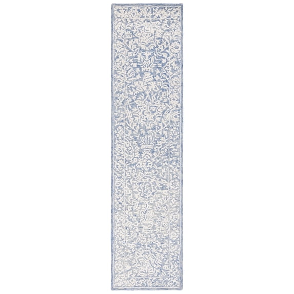 SAFAVIEH Metro Amias Medallion Runner Rug, Blue/Ivory, 2'3" x 9'