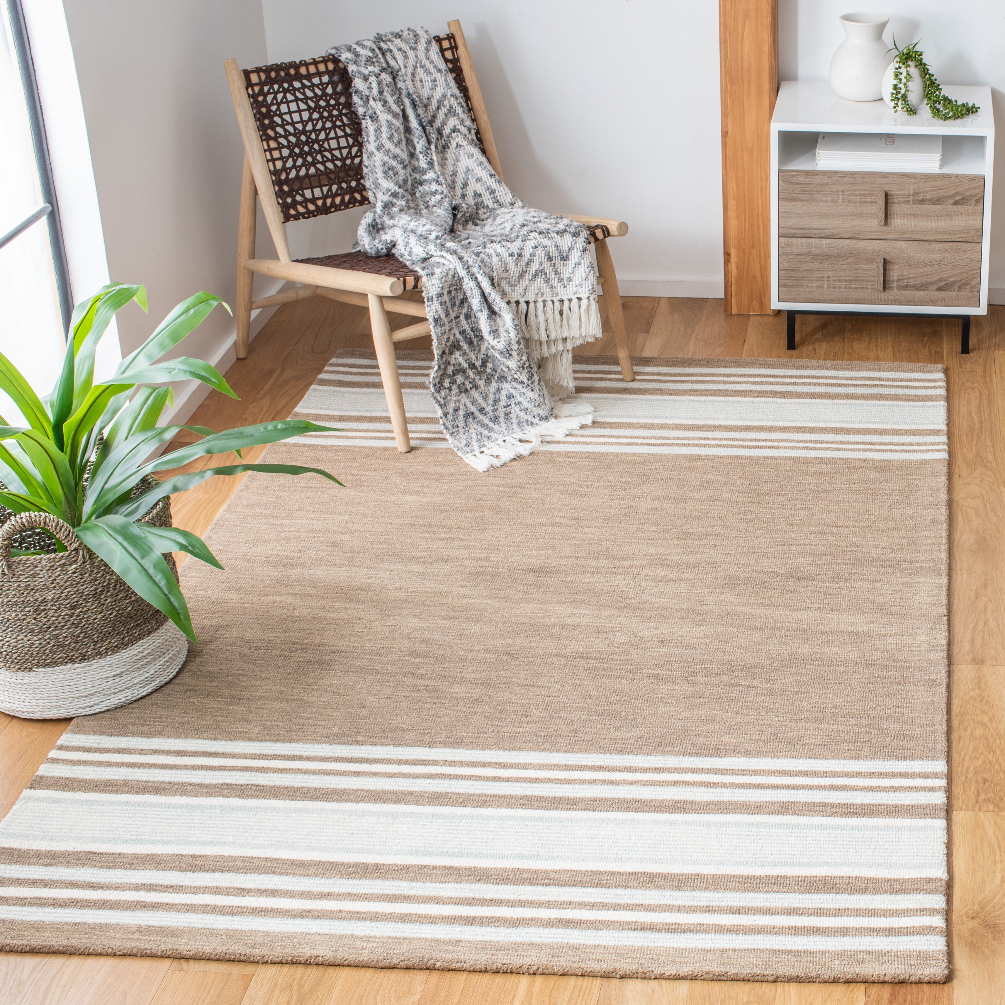 Safavieh Metro Angela Striped Area Rug, Brown/Ivory, 6' x 6' Square