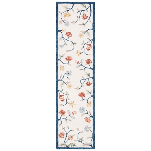SAFAVIEH Metro Antoine Floral Runner Rug, Ivory/Blue, 2'3" x 9'
