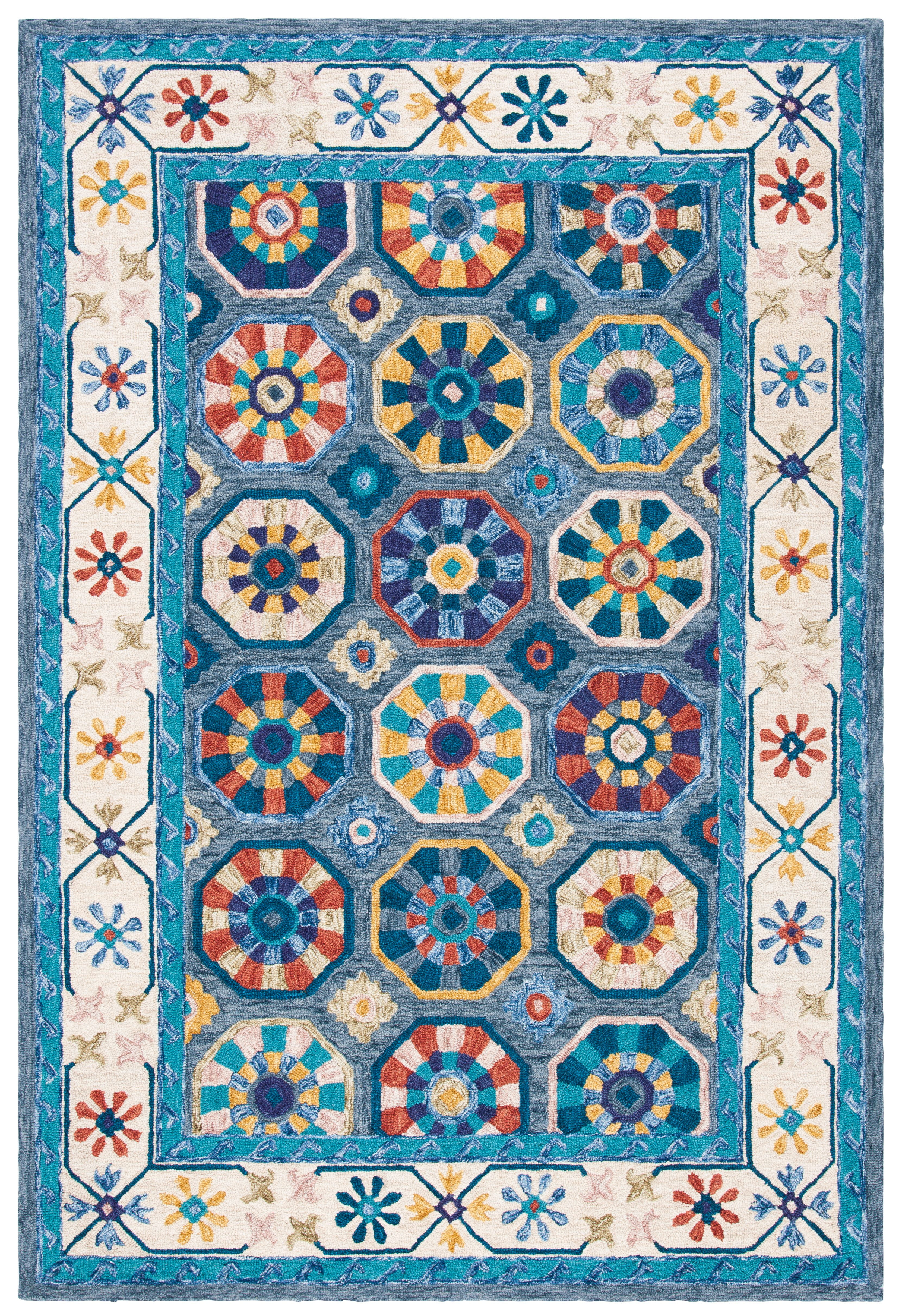 SAFAVIEH Metro Audra Medallion Area Rug, Blue/Ivory, 4' x 6'
