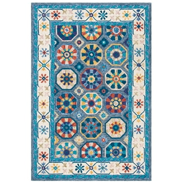 SAFAVIEH Metro Audra Medallion Area Rug, Blue/Ivory, 4' x 6'
