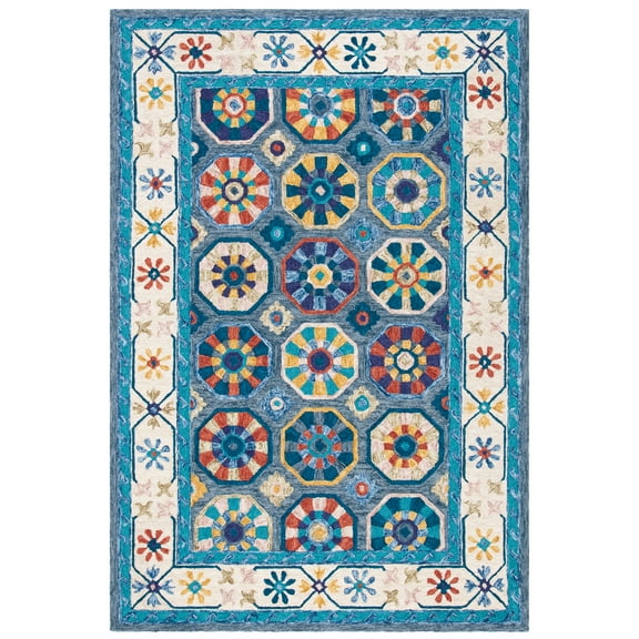 SAFAVIEH Metro Audra Medallion Area Rug, Blue/Ivory, 8' x 10'