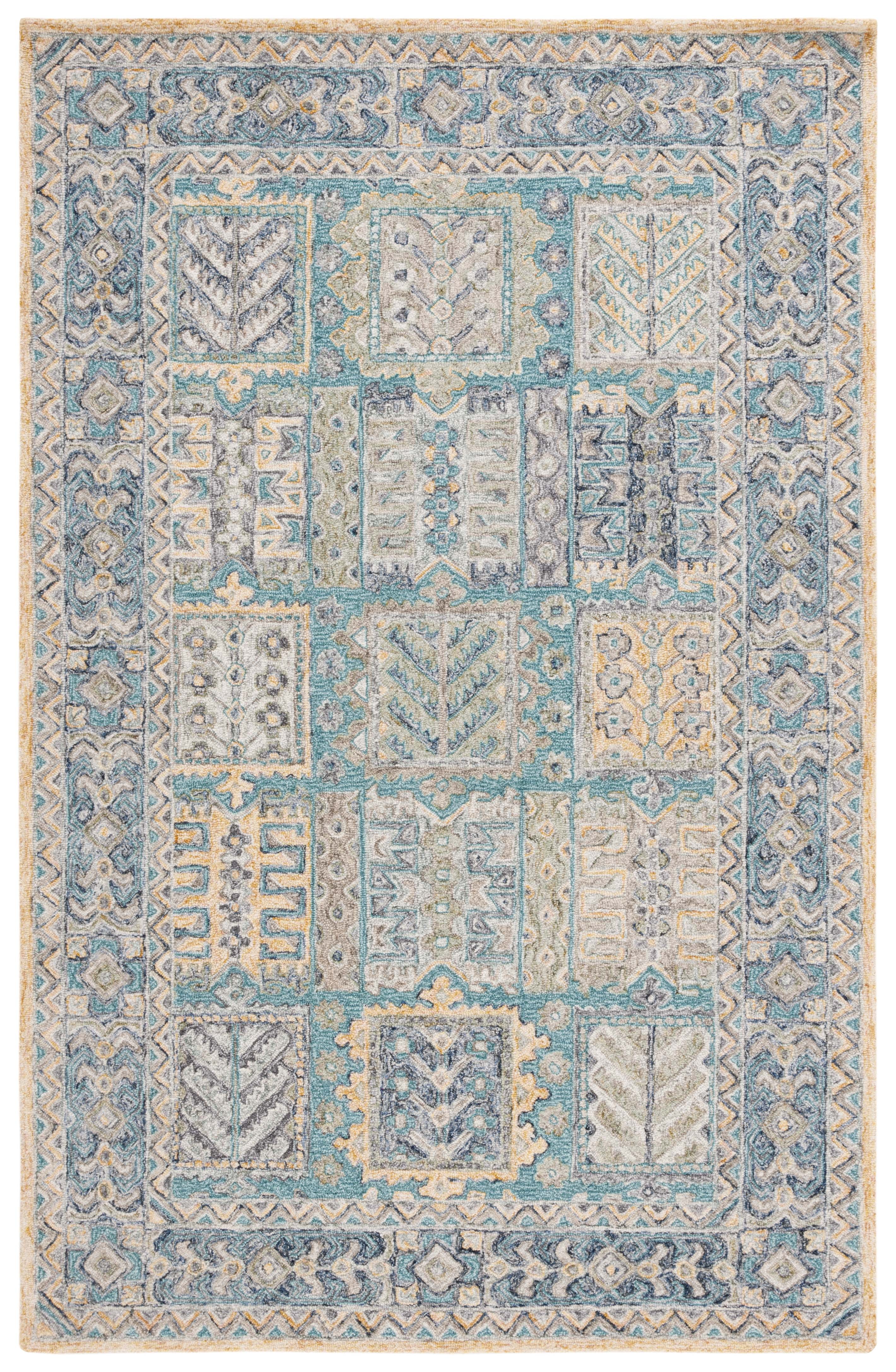 SAFAVIEH Metro Azalea Medallion Area Rug, Teal/Blue, 6' x 9'