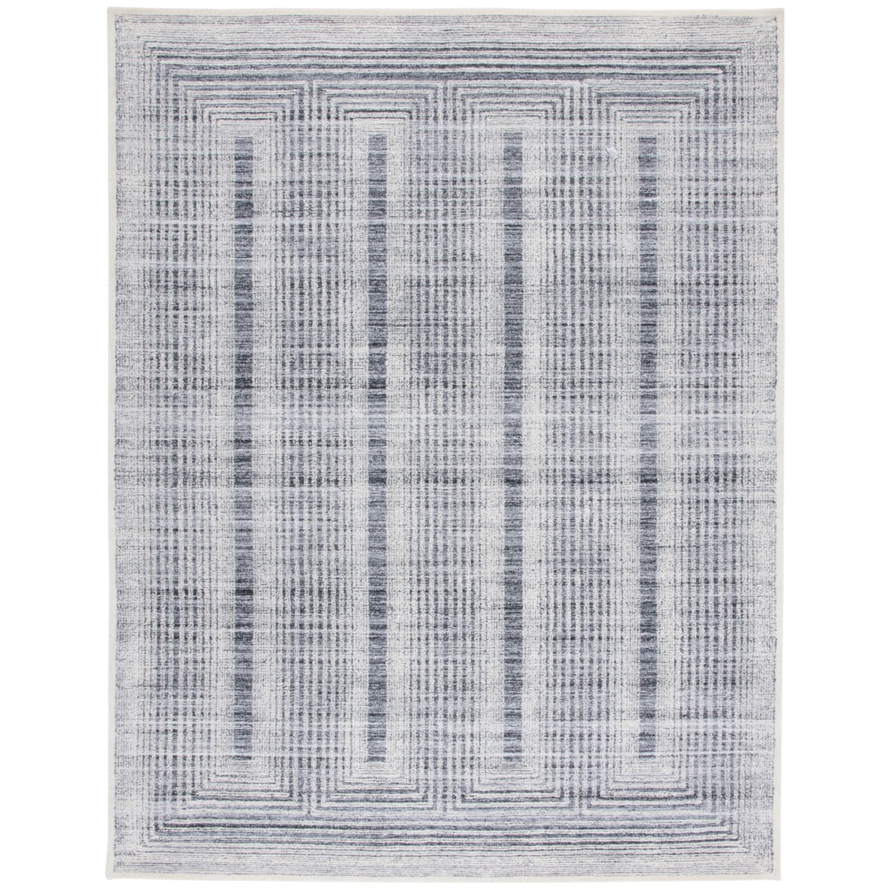 Gray and Ivory Hand-Tufted Wool Area Rug 4' x 6'