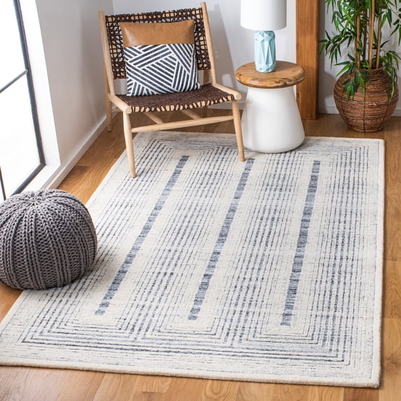 Safavieh Metro Bayon Bordered Area Rug, Dark Gray/Ivory, 4' x 6'