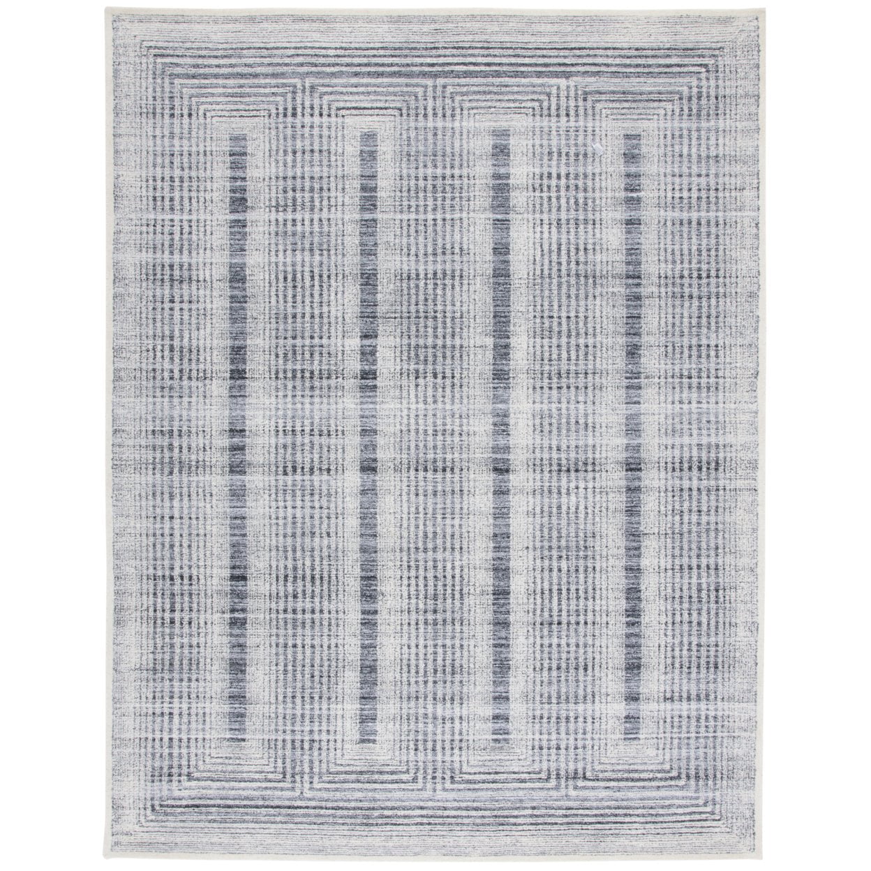 SAFAVIEH Metro Bayon Bordered Area Rug, Dark Grey/Ivory, 6' x 9'