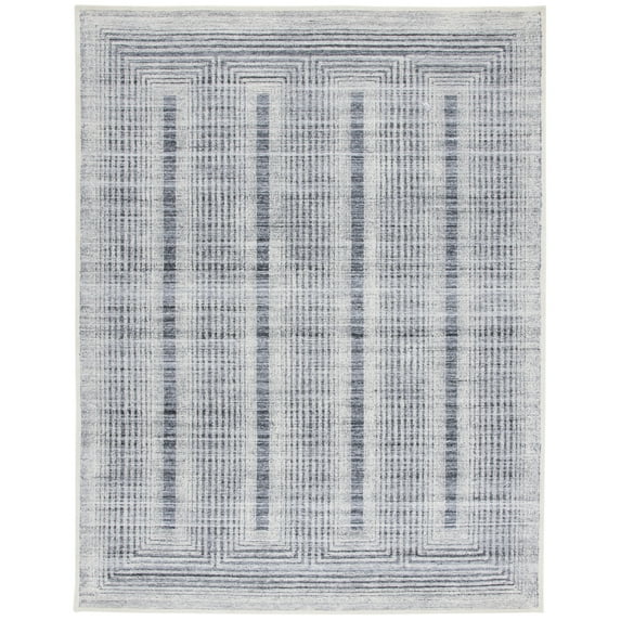 SAFAVIEH Metro Bayon Bordered Area Rug, Dark Grey/Ivory, 8' x 10'
