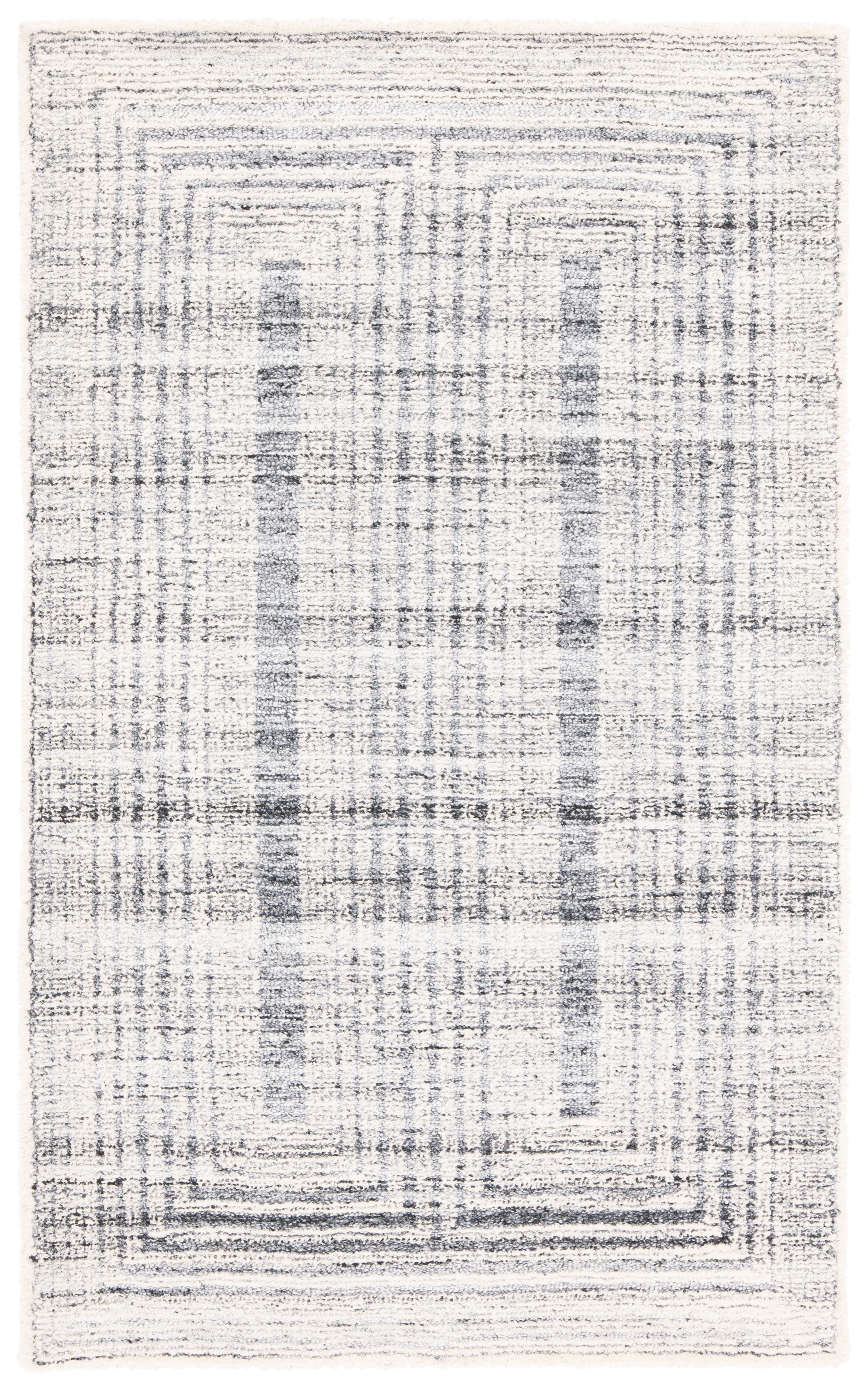Hand-Tufted Artisan Gray Wool 4' x 6' Rectangular Rug