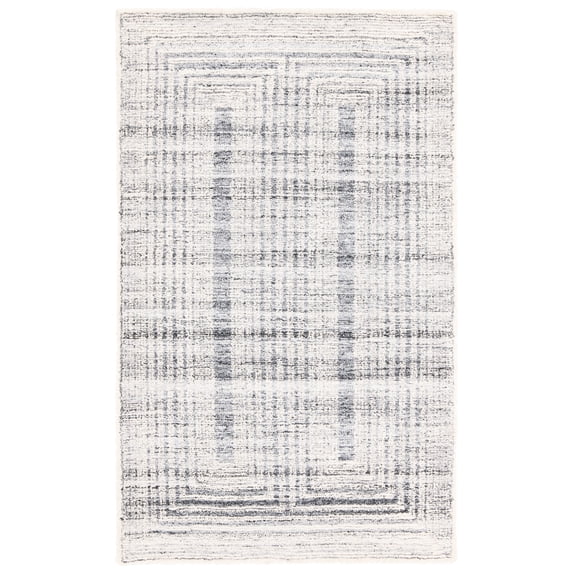 SAFAVIEH Metro Bayon Bordered Area Rug, Light Grey/Ivory, 4' x 6'