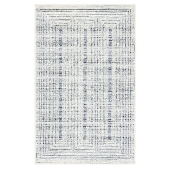 SAFAVIEH Metro Bayon Bordered Area Rug, Light Grey/Ivory, 6' x 9'