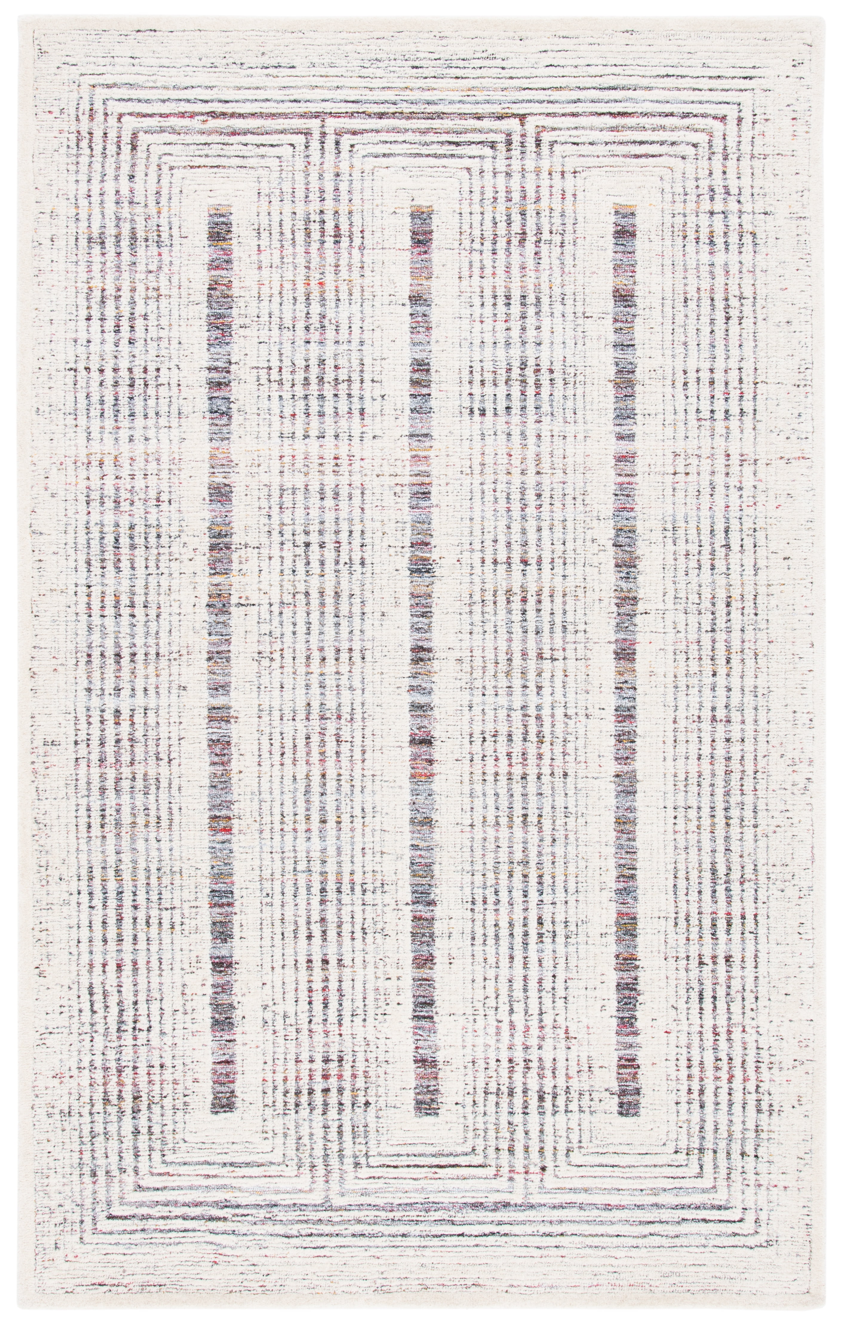 SAFAVIEH Metro Bayon Bordered Area Rug, Red/Ivory, 5' x 8'