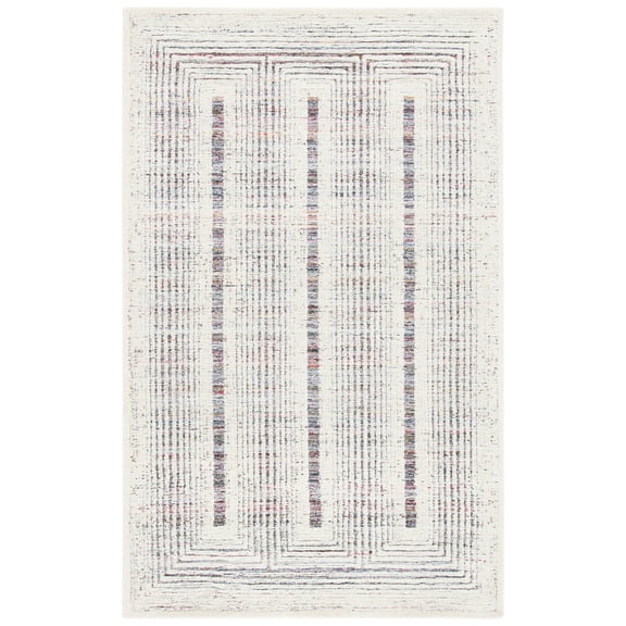 SAFAVIEH Metro Bayon Bordered Area Rug, Red/Ivory, 6' x 9'