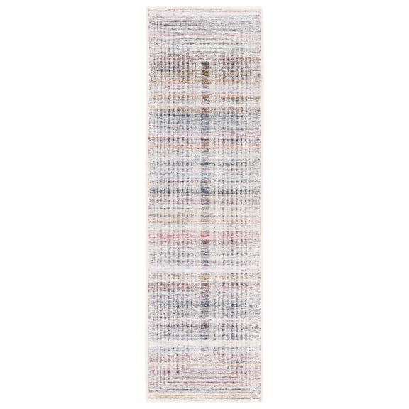 SAFAVIEH Metro Bayon Bordered Runner Rug, Red/Ivory, 2'3" x 8'