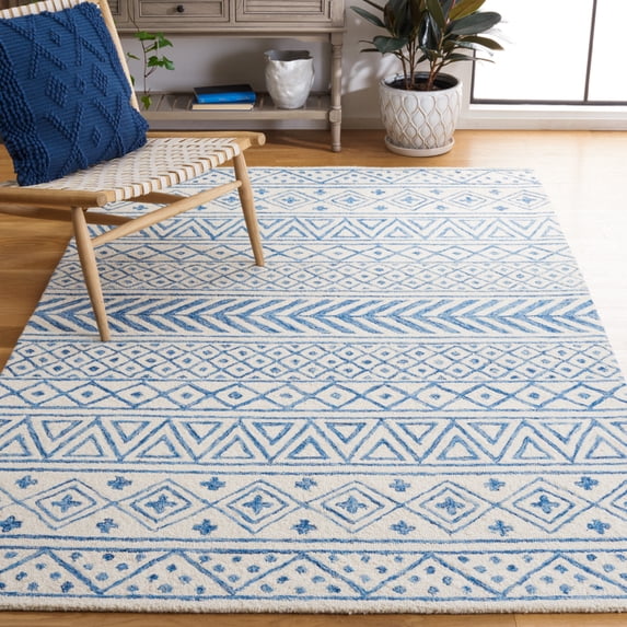 SAFAVIEH Metro Beaumont Southwestern Area Rug, Ivory/Blue, 8' x 10'
