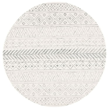 SAFAVIEH Metro Beaumont Southwestern Area Rug, Ivory/Grey, 6' x 6' Round
