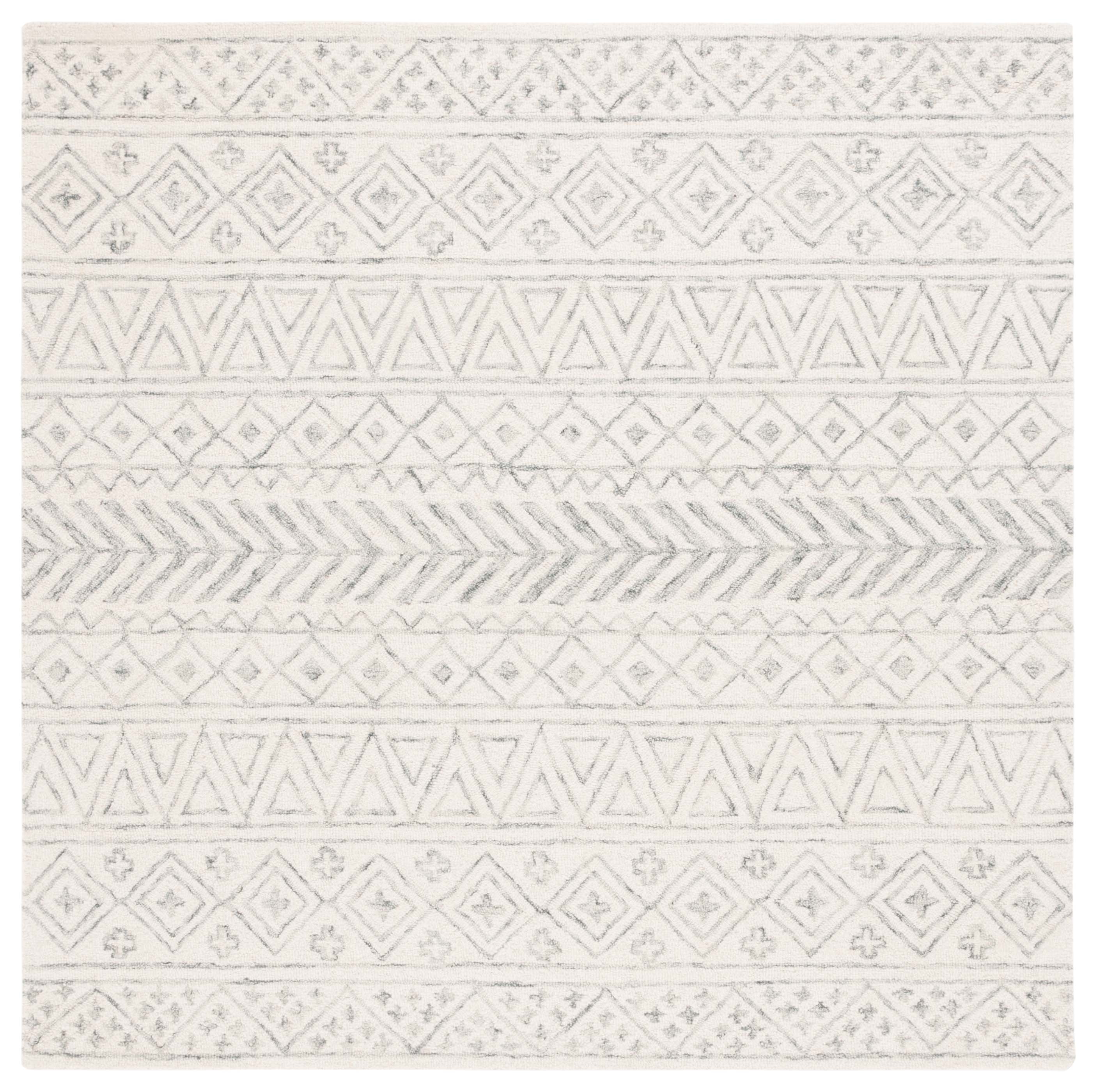 SAFAVIEH Metro Beaumont Southwestern Area Rug, Ivory/Grey, 6' x 6' Square