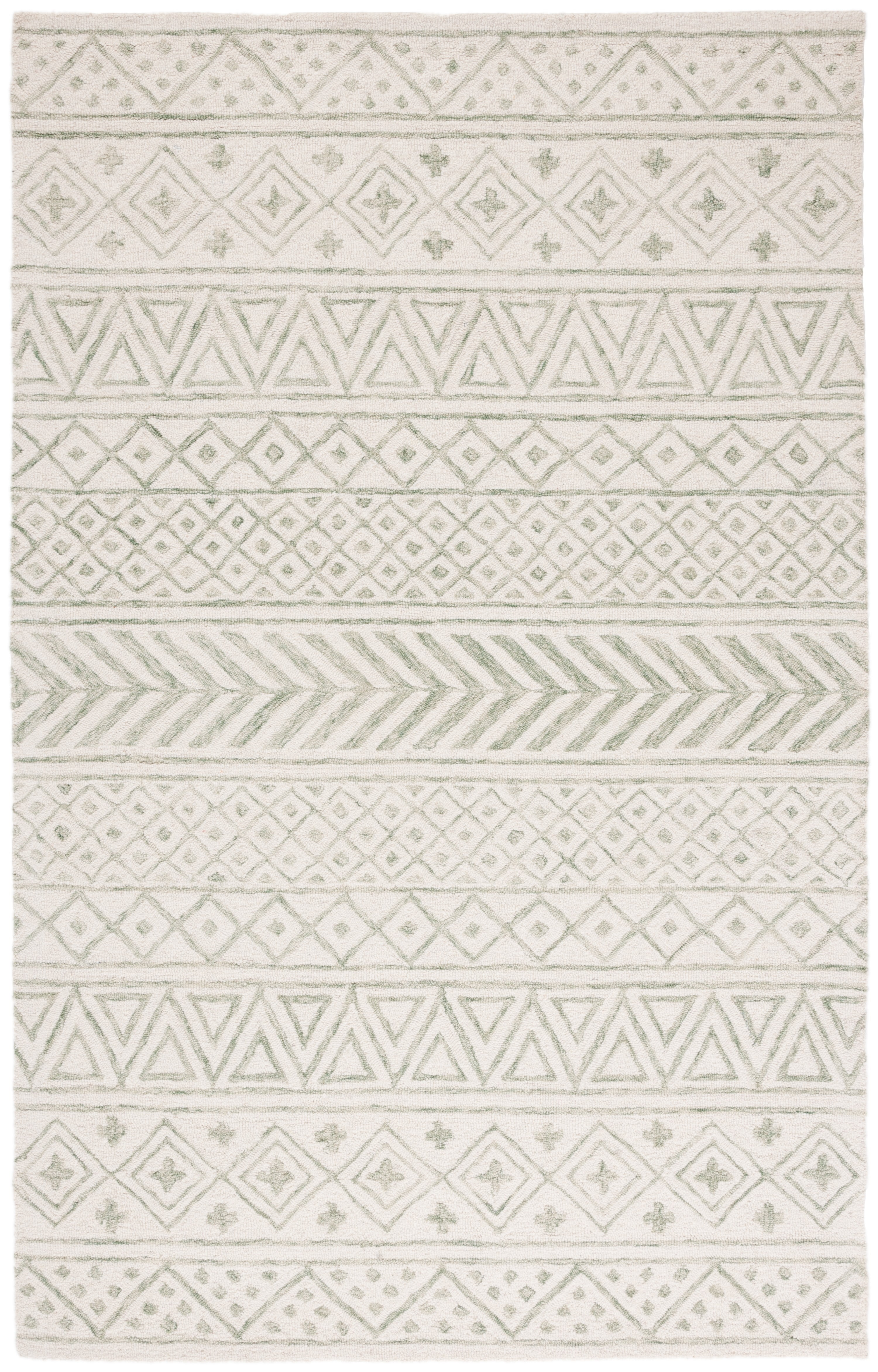 SAFAVIEH Metro Beaumont Southwestern Area Rug, Ivory/Light Green, 3' x 5'