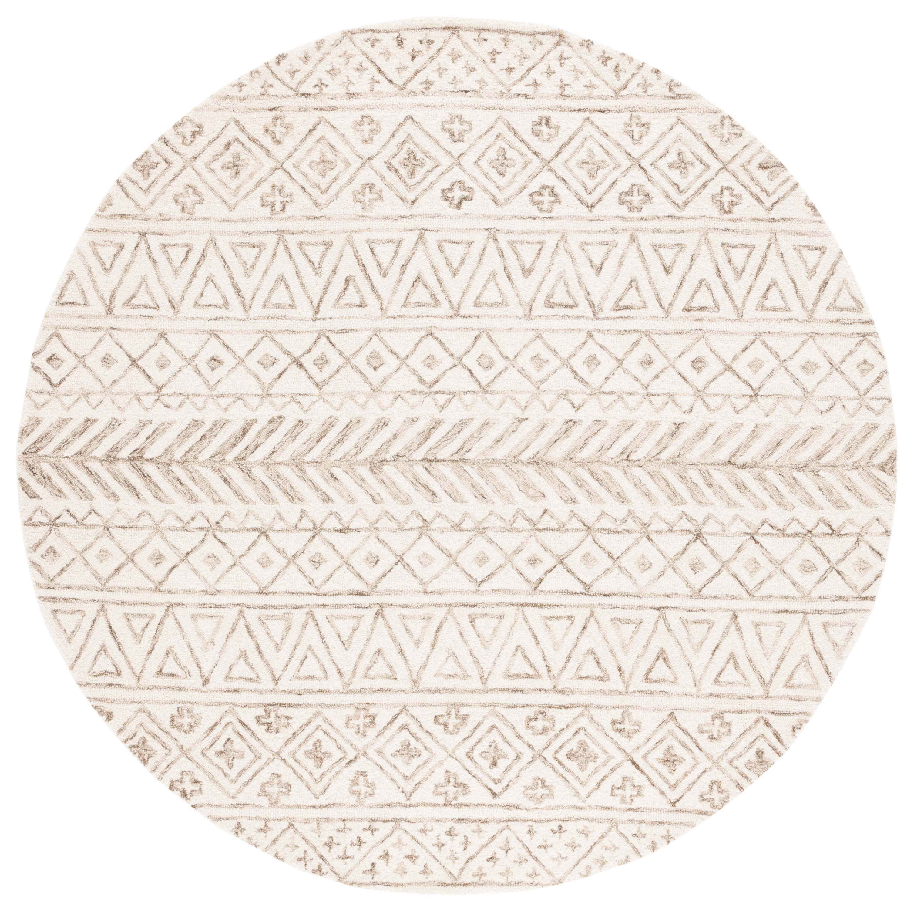SAFAVIEH Metro Beaumont Southwestern Area Rug, Ivory/Sage, 6' x 6' Round