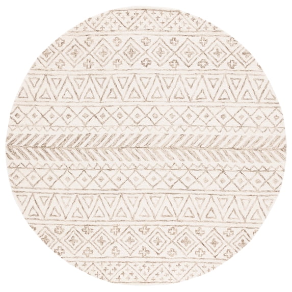 SAFAVIEH Metro Beaumont Southwestern Area Rug, Ivory/Sage, 6' x 6' Round