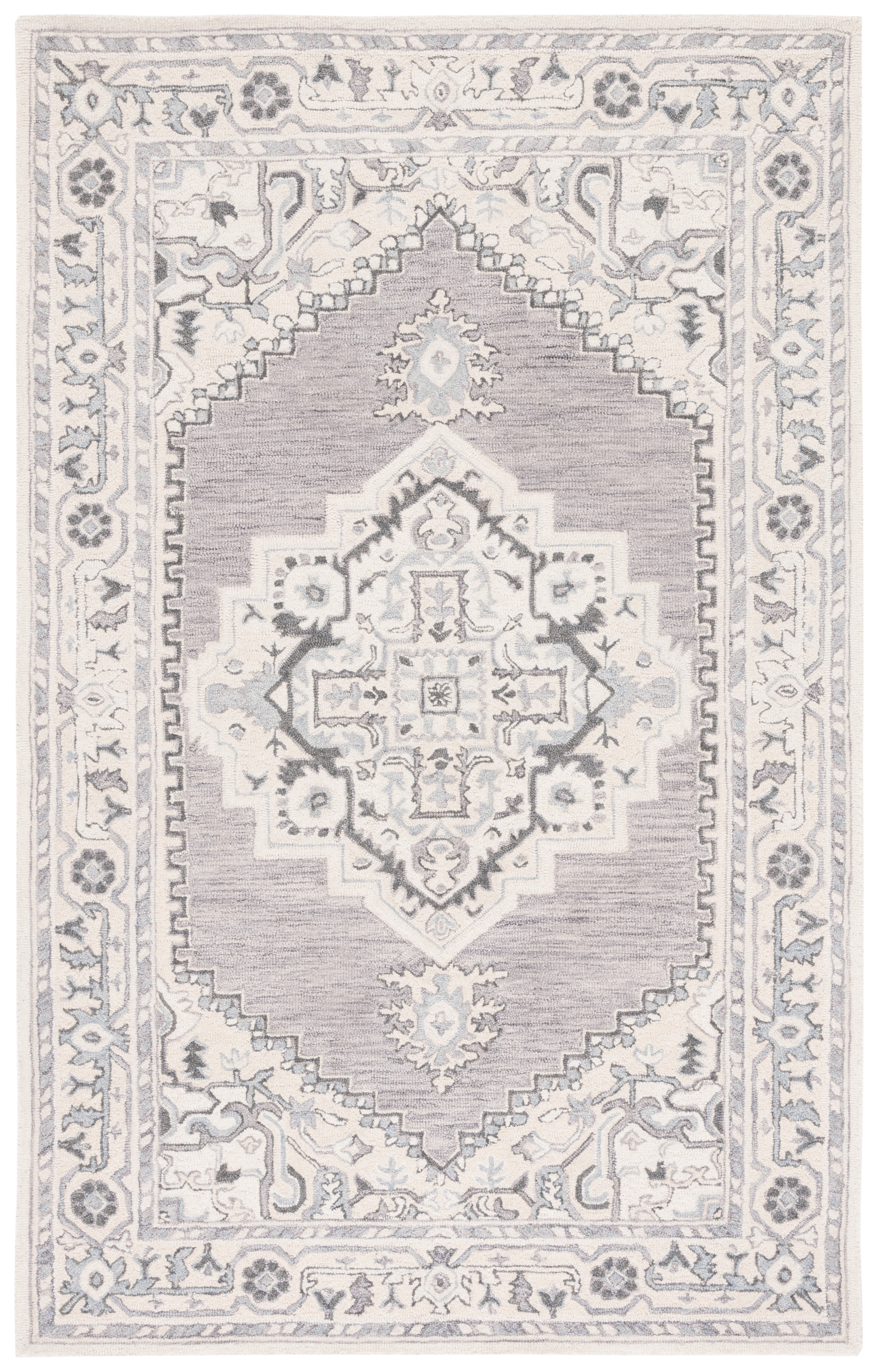 SAFAVIEH Metro Bevis Medallion Area Rug, Grey/Ivory, 4' x 6'
