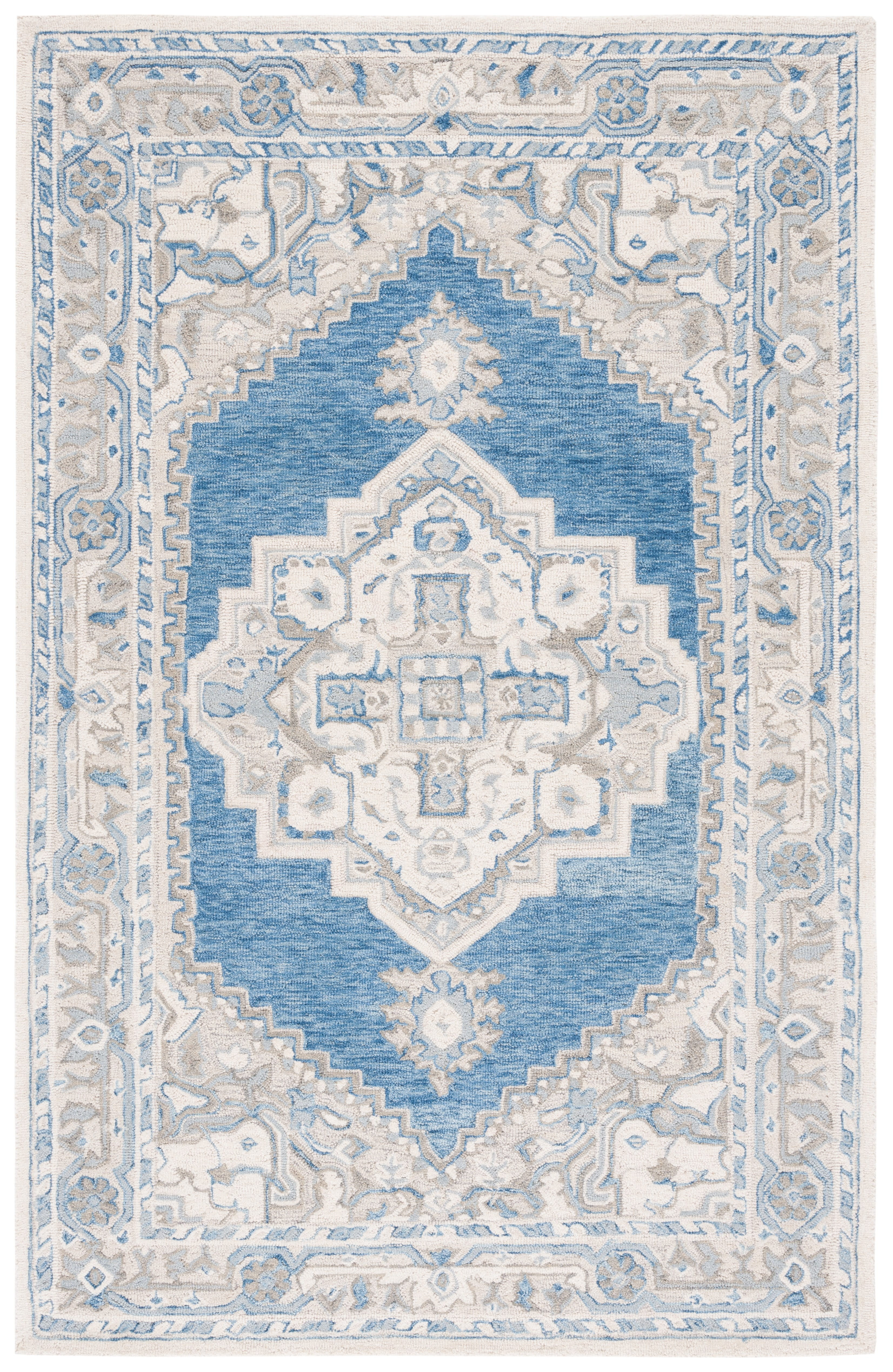 SAFAVIEH Metro Bevis Medallion Area Rug, Navy/Ivory, 8' x 10'