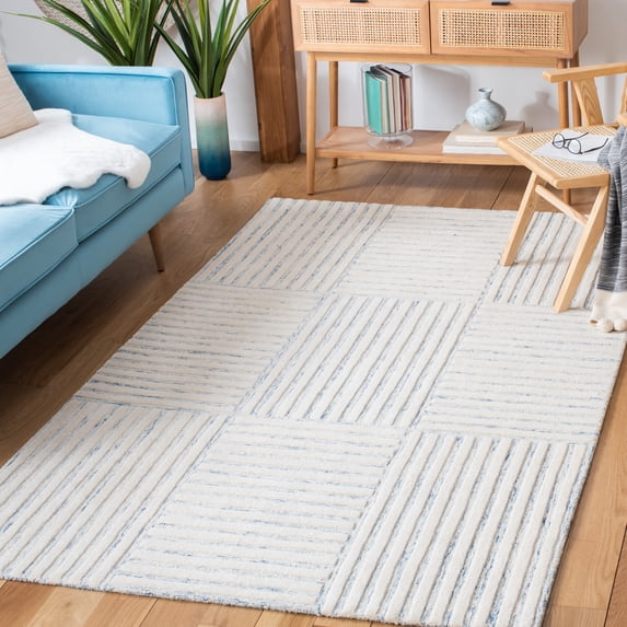 Safavieh Metro Brenton Geometric Striped Area Rug, Blue/Ivory, 5' x 8'