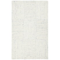 SAFAVIEH Metro Brenton Geometric Striped Area Rug, Blue/Ivory, 8' x 10'